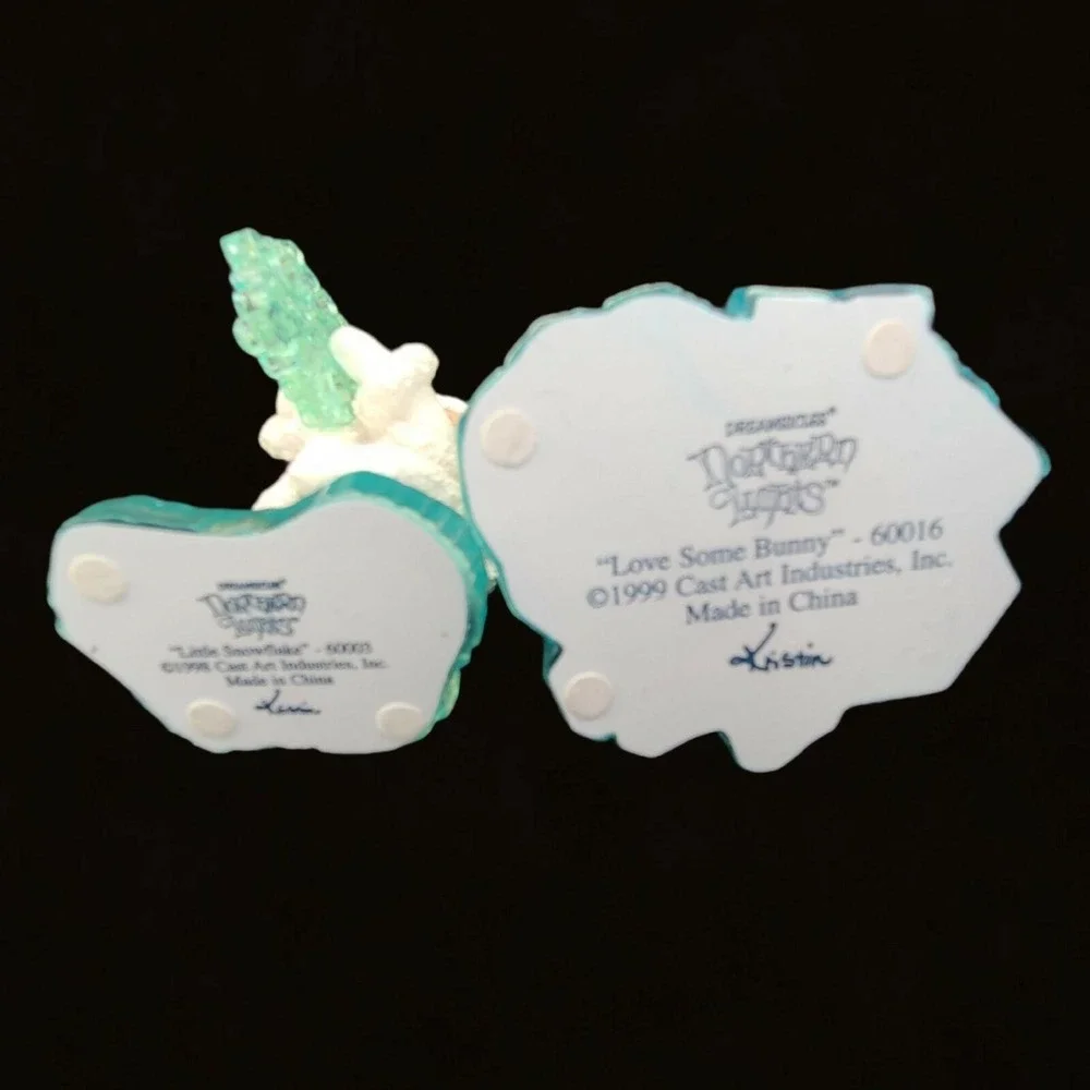 Dreamsicle Northern Lights‎ Love Some Bunny and Little Snowflake 2 Figurines Vtg